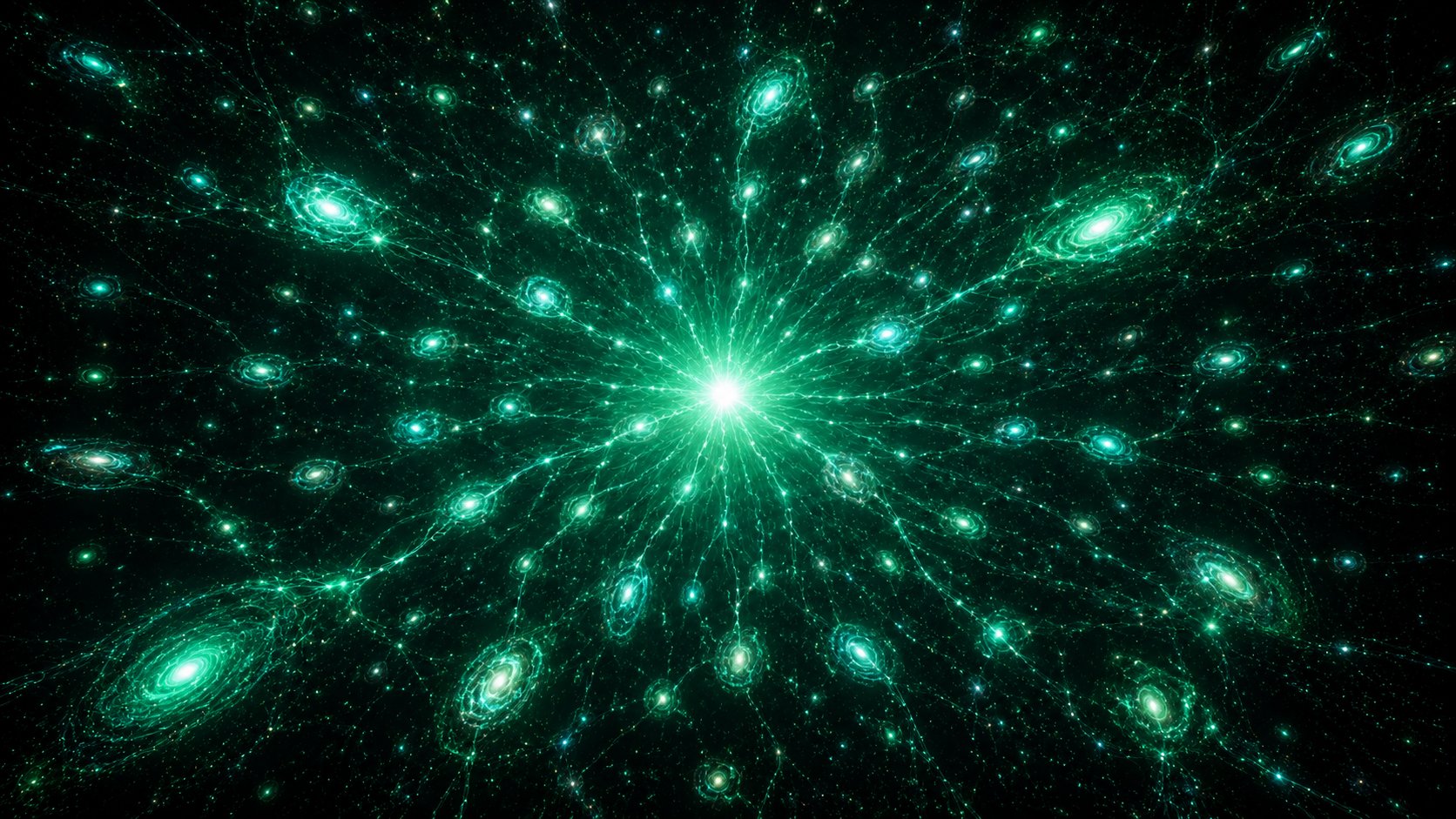 Law of One illustrated as a network of stars radiating from one source